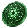 Cardano ADA als leuchtendes neon-gr&uuml;nes 3D-Token im Cyberpunk-Stil